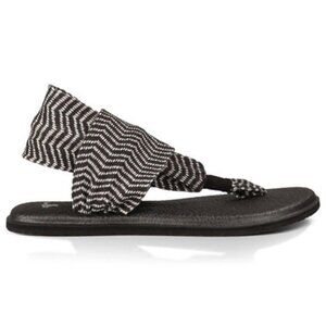 Sanuk Womens Yoga Mat Sling 2 Chevron Print Rubber Stretch Fabric Sandals Size 8